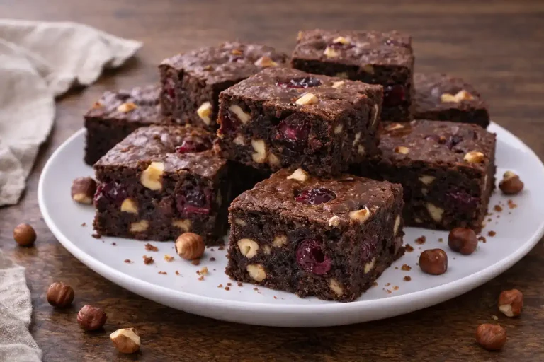 Vişneli Fındık Parçalı Brownie